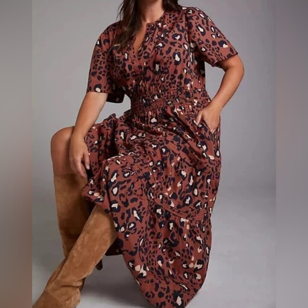 Maeve/Anthropologie Leopard Print Somerset Maxi Dress
